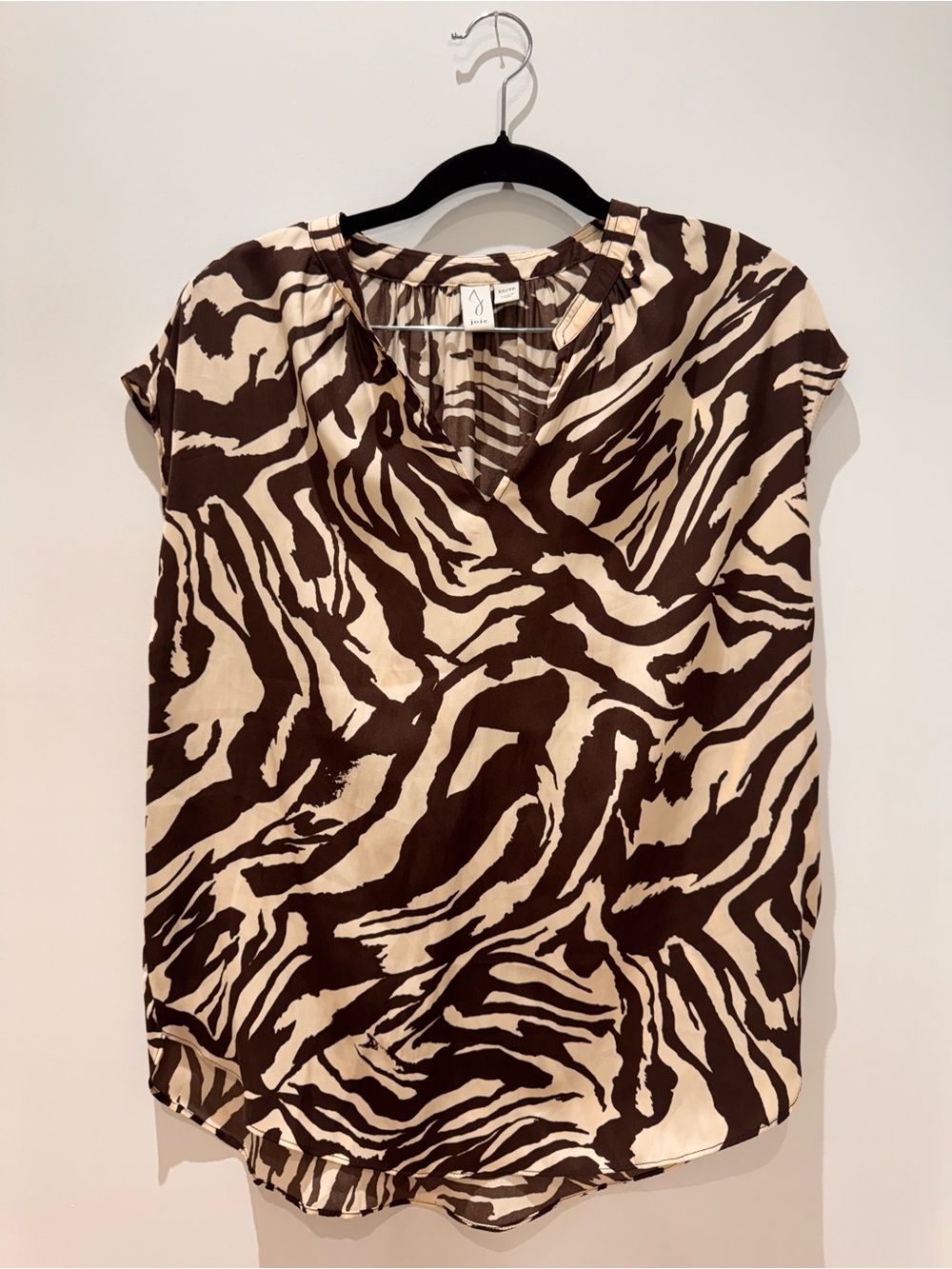 Joie Sleeveless Satin V-Neck Blouse